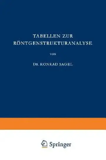 Cover of Tabellen Zur Röntgenstrukturanalyse