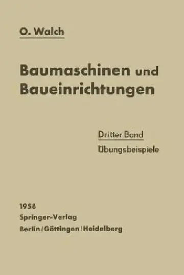 Cover of Baumaschinen Und Baueinrichtungen