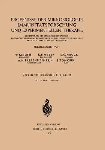 Cover of Ergebnisse Der Mikrobiologie Immunitätsforschung Und Experimentellen Therapie