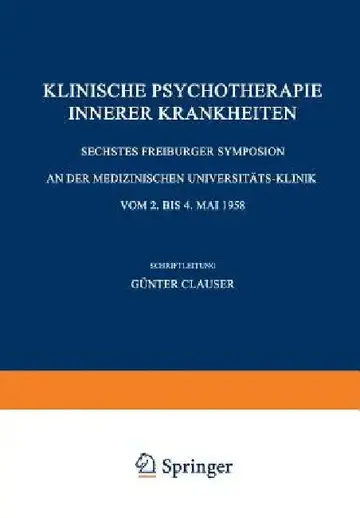 Cover of Klinische Psychotherapie Innerer Krankheiten