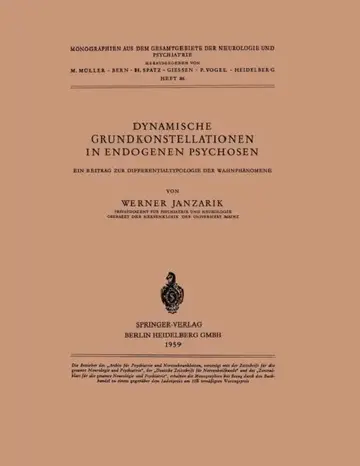 Cover of Dynamische Grundkonstellationen in Endogenen Psychosen