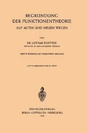 Cover of Begründung Der Funktionentheorie