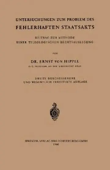 Cover of Untersuchungen Zum Problem Des Fehlerhaften Staatsakts