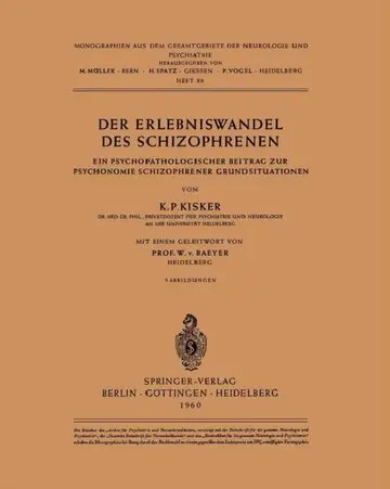 Cover of Der Erlebniswandel Des Schizophrenen