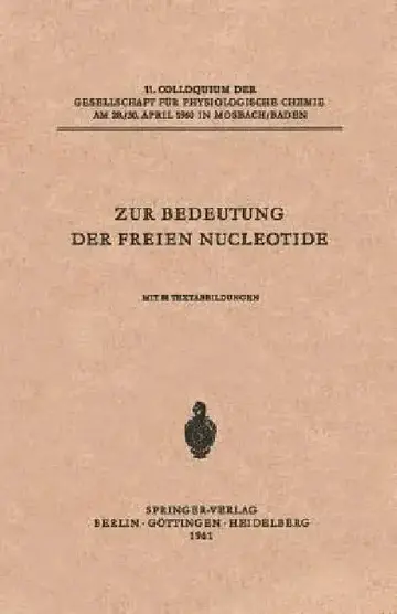 Cover of Zur Bedeutung Der Freien Nucleotide