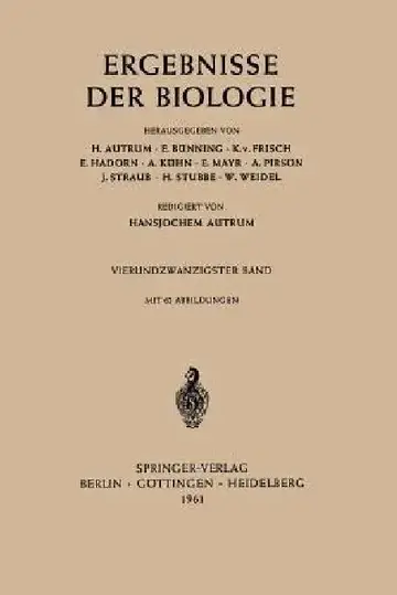 Cover of Ergebnisse Der Biologie