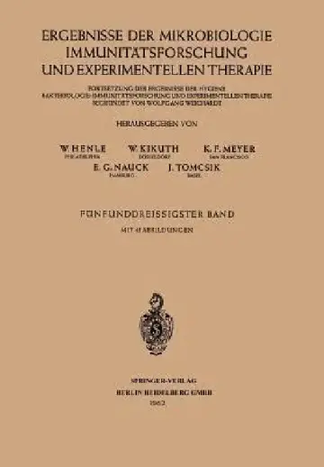 Cover of Ergebnisse Der Mikrobiologie Immunitätsforschung Und Experimentellen Therapie