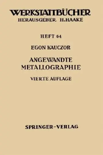 Cover of Angewandte Metallographie