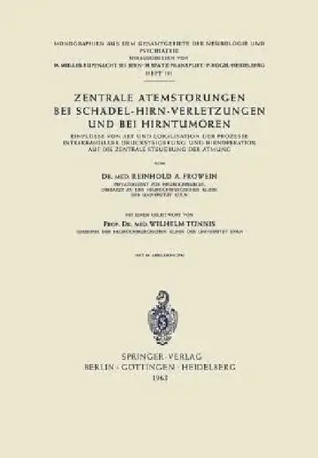 Cover of Zentrale Atemstörungen Bei Schädel-Hirn-Verletzungen Und Bei Hirntumoren