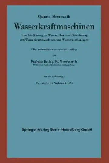 Cover of Wasserkraftmaschinen