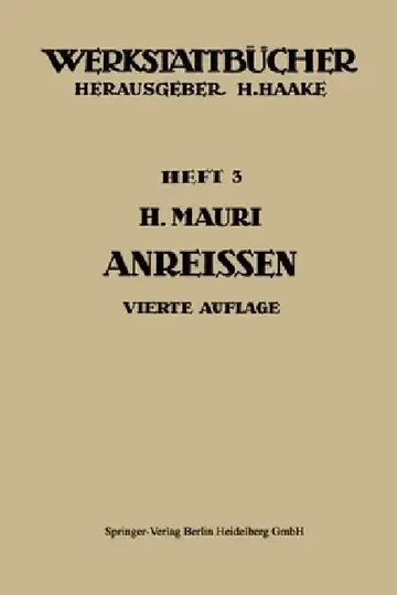 Cover of Das Anreißen in Maschinenbau-Werkstätten