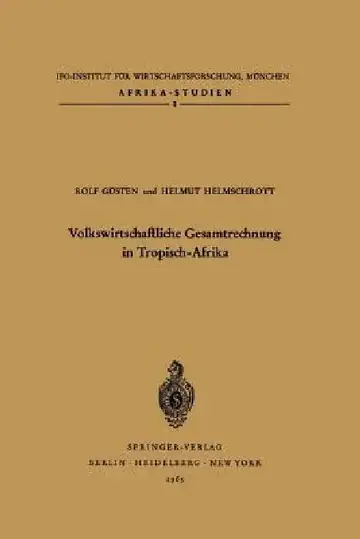 Cover of Volkswirtschaftliche Gesamtrechnung in Tropisch-Afrika