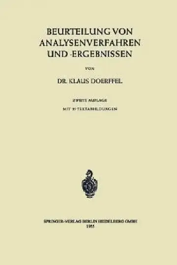 Cover of Beurteilung Von Analysenverfahren Und -Ergebnissen