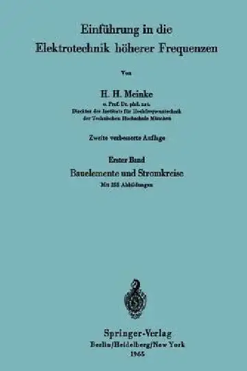 Cover of Einführung in Die Elektrotechnik Höherer Frequenzen