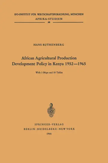 Cover of African Agricultural Production Development Policy in Kenya 1952–1965