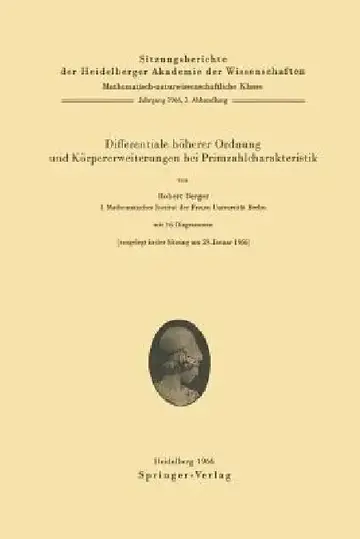 Cover of Differentiale Höherer Ordnung Und Körpererweiterungen Bei Primzahlcharakteristik