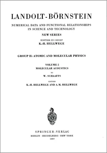 Cover of Molecular Acoustics / Molekularakustik