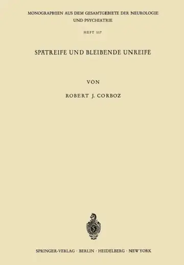 Cover of Spätreife Und Bleibende Unreife