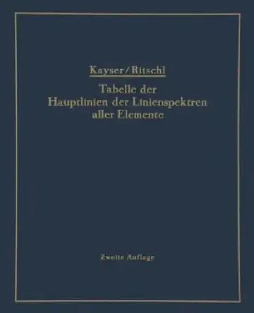 Cover of Tabelle Der Hauptlinien Der Linienspektren Aller Elemente Nach Wellenlänge Geordnet