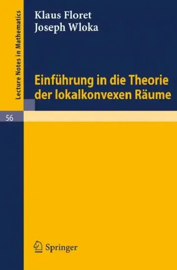 Cover of Einführung in Die Theorie Der Lokalkonvexen Räume