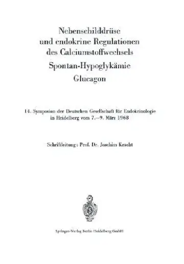 Cover of Nebenschilddrüse Und Endokrine Regulationen Des Calciumstoffwechsels