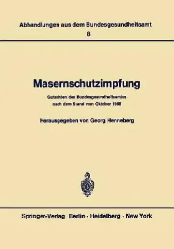 Cover of Masernschutzimpfung