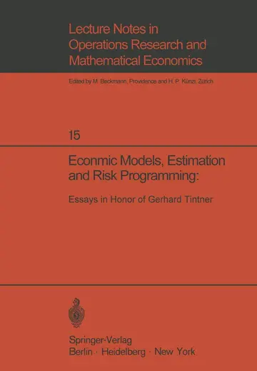 Cover of Economic Models, Estimation and Risk Programming