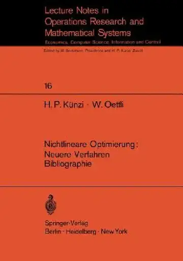 Cover of Nichtlineare Optimierung