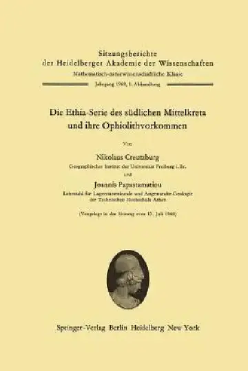 Cover of Die Ethia-Serie Des Südlichen Mittelkreta Und Ihre Ophiolithvorkommen