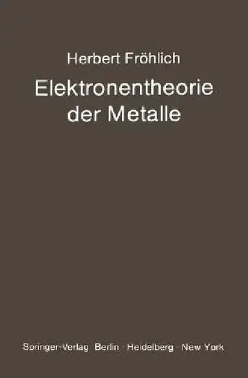 Cover of Elektronentheorie Der Metalle