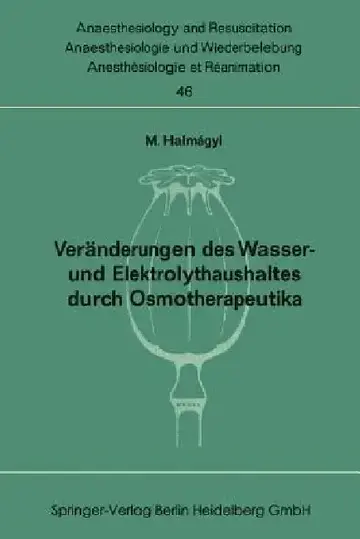 Cover of Veränderungen Des Wasser- Und Elektrolythaushaltes Durch Osmotherapeutika