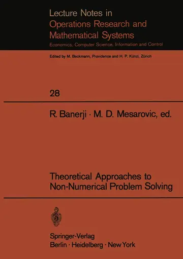 Cover of Theoretical Approaches to Non-numerical Problem Solving
