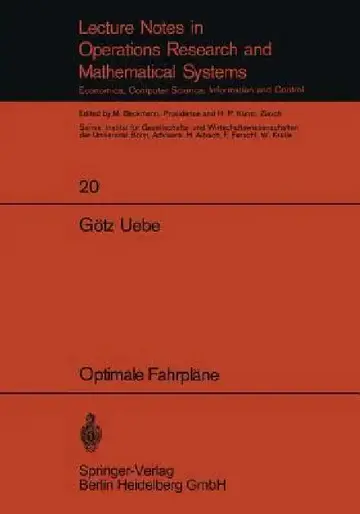 Cover of Optimale Fahrpläne
