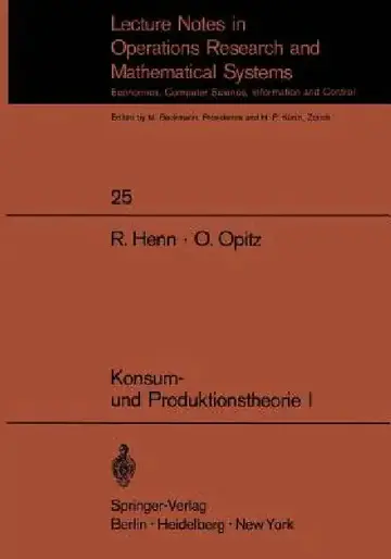 Cover of Konsum- Und Produktionstheorie I