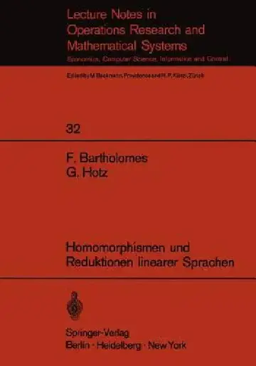 Cover of Homomorphismen Und Reduktionen Linearer Sprachen