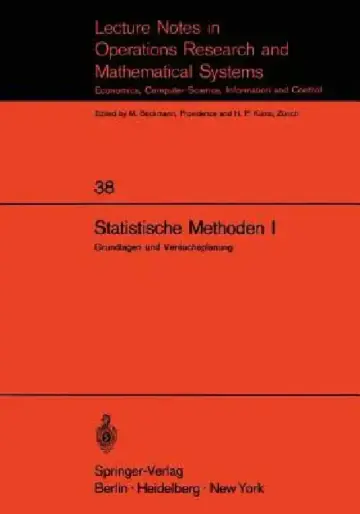 Cover of Statistische Methoden I