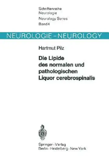 Cover of Die Lipide Des Normalen Und Pathologischen Liquor Cerebrospinalis