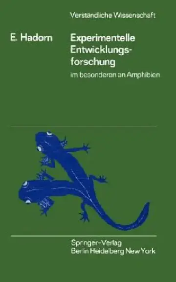 Cover of Experimentelle Entwicklungsforschung Im Besonderen an Amphibien