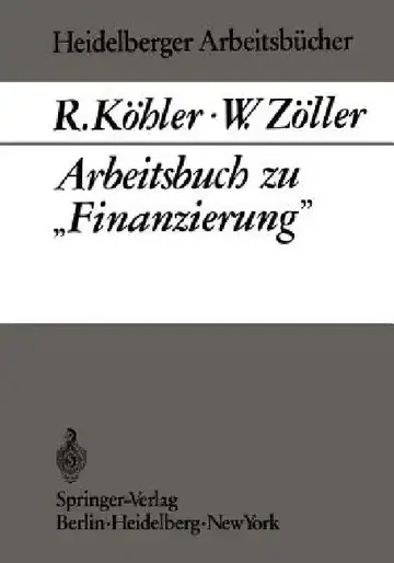 Cover of Arbeitsbuch Zu "Finanzierung"