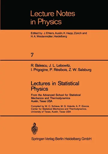 Cover of Lectures in Statistical Physics