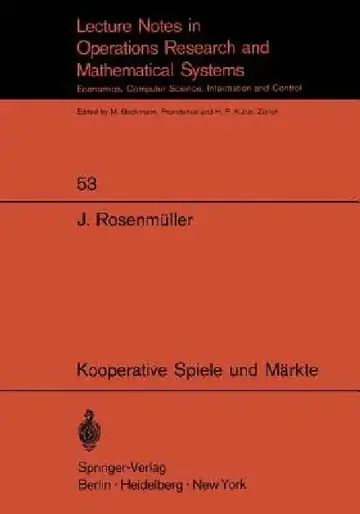 Cover of Kooperative Spiele Und Märkte
