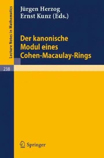 Cover of Der Kanonische Modul Eines Cohen-Macaulay-Rings