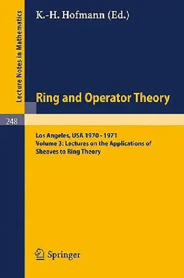 Cover of Tulane University Ring and Operator Theory Year, 1970-1971