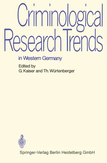 Cover of Criminological Research Trends in Western Germany