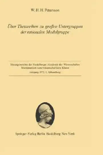 Cover of Über Thetareihen Zu Großen Untergruppen Der Rationalen Modulgruppe