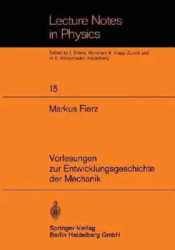 Cover of Vorlesungen Zur Entwicklungsgeschichte Der Mechanik