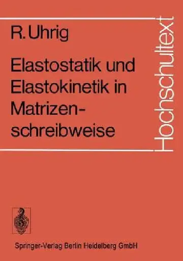 Cover of Elastostatik Und Elastokinetik in Matrizenschreibweise