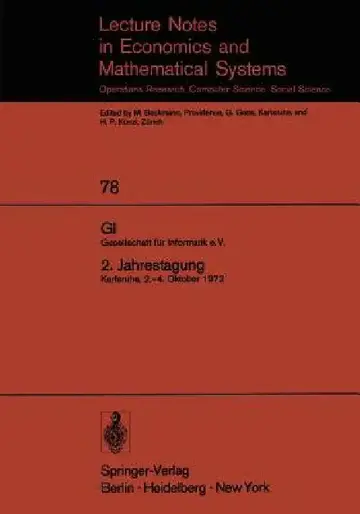 Cover of Gi. Gesellschaft Für Informatik E.V. 2. Jahrestagung