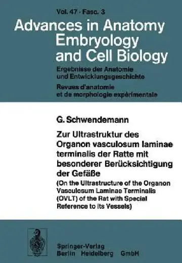 Cover of Zur Ultrastruktur Des Organon Vasculosum Laminae Terminalis Der Ratte Mit Besonderer Berücksichtigung Der Gefäße