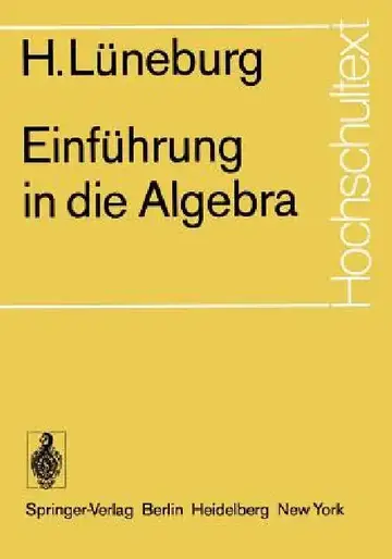 Cover of Einführung in Die Algebra